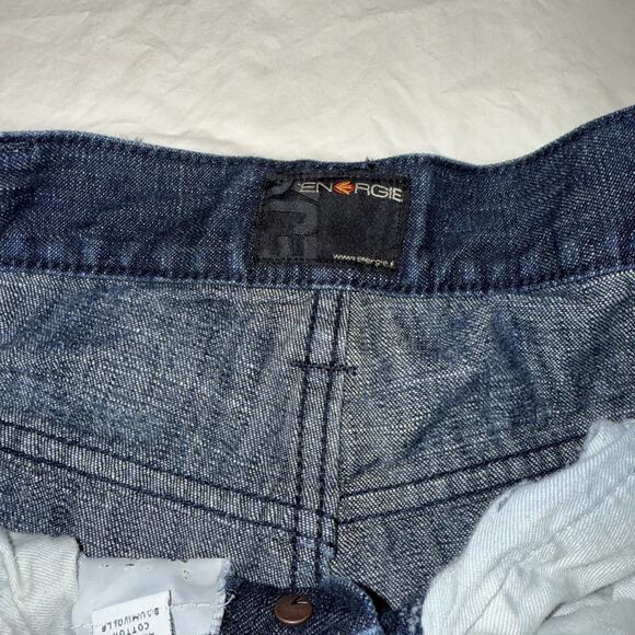 Energie Sixty Italy Y2k Button Straight Jeans Mens 32x32 Blue Denim Distressed - Picture 6 of 11